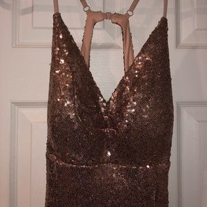 Sequins PROM DRESS rose gold
